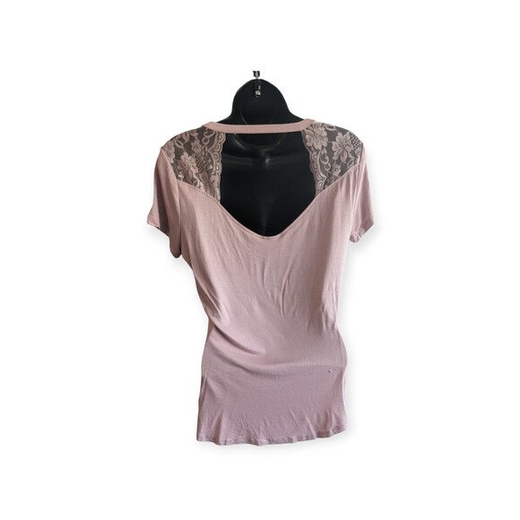 Nobo No Boundaries Knit Lace Trim Top Juniors L (11-13) Short Sleeve Dusty Rose - Picture 2 of 8